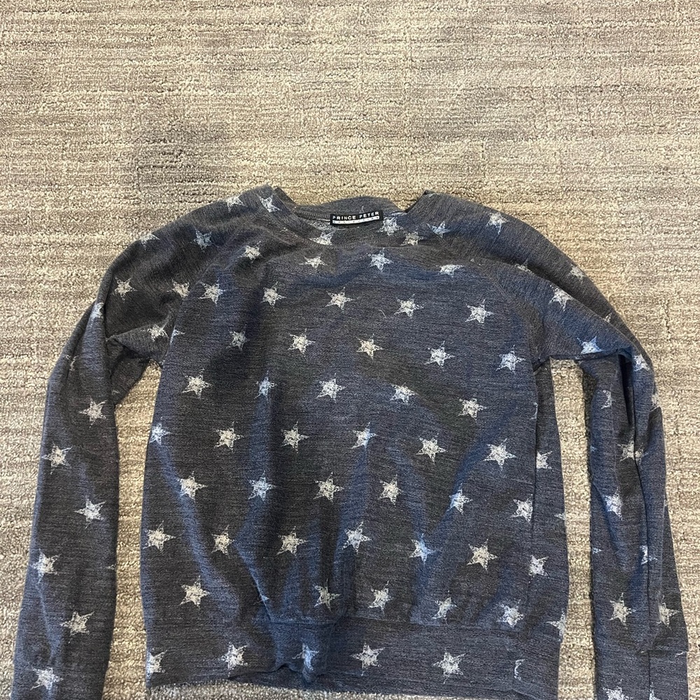 Prince Peter Collection Dark Gray Star Crewneck Sweater